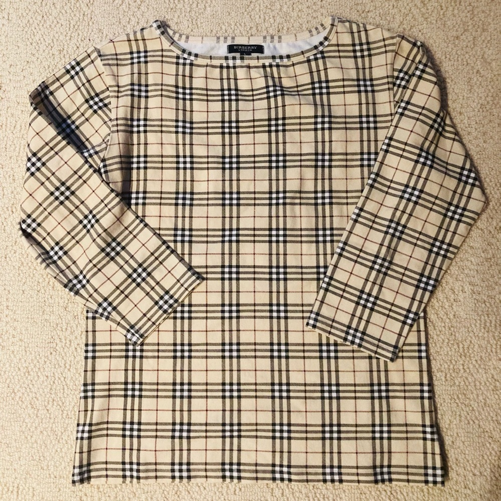 Burberry Nova Check Long Sleeve Top